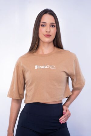 CROPPED OVERSIZED BEGE FEMININA BLINDAGYM