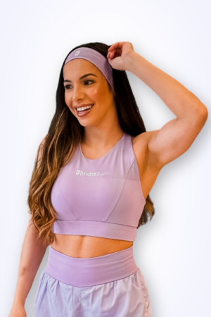 Top Fitness Feminino Nadador com Recortes - Lilás